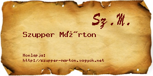 Szupper Márton névjegykártya