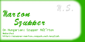 marton szupper business card